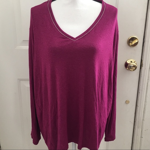 Ava and Viv Long Sleeve Fuschia Blouse! - Picture 2 of 4